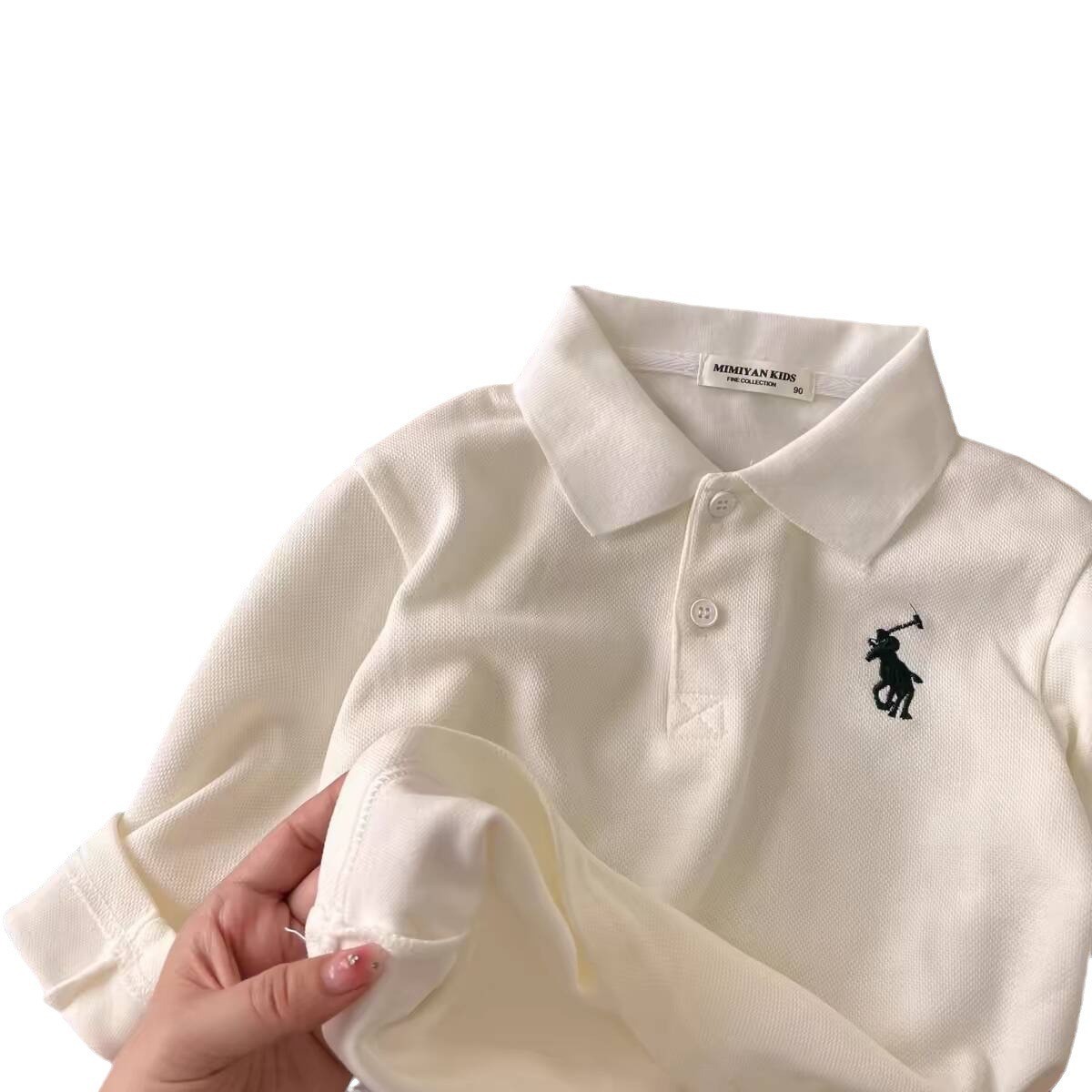Children's Long-Sleeved Polo Shirt 2025 Spring & Fall Boys' Embroidered Lapel Long-Sleeved Loose Bottoming Baby Tops Wholesale