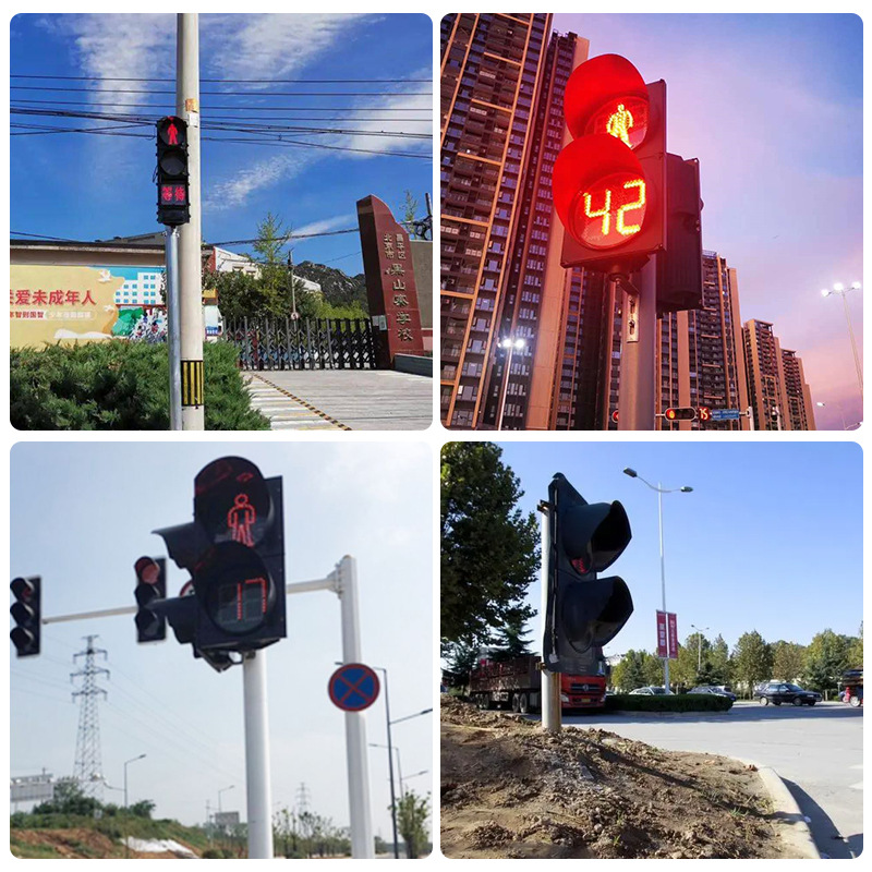 Manufacturer aluminum solar traffic light intersection waterproof signal light LED waterproof red and green signal light