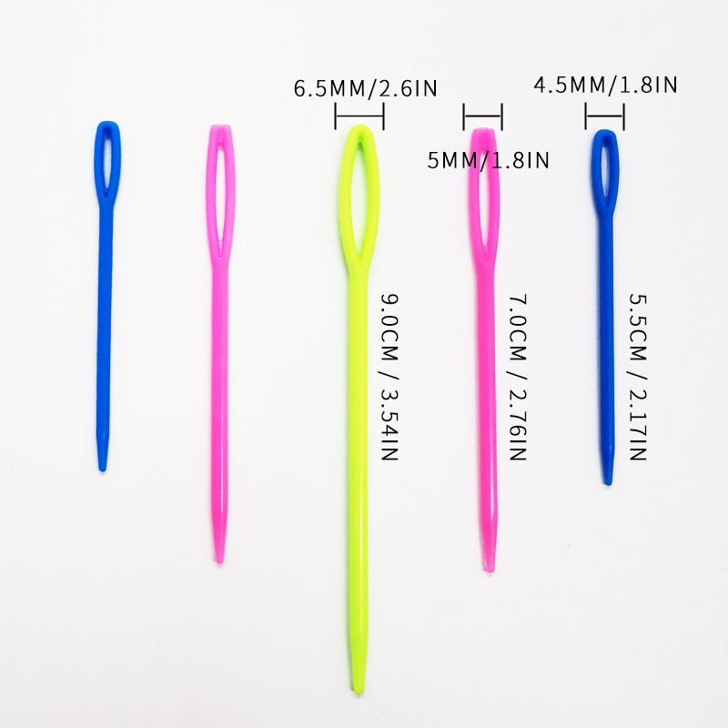 Source manufacturer ABS plastic hand sewing needle knitting tool sweater needle big eye embroidery needle hand DIY plastic needle