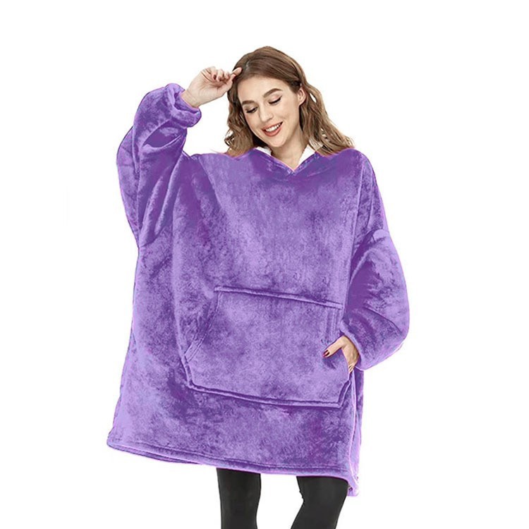 Thickened nightgown lazy people's clothing pullover fleece hooded TV blanket outdoor cold-proof clothing lazy people's pajamas wholesale