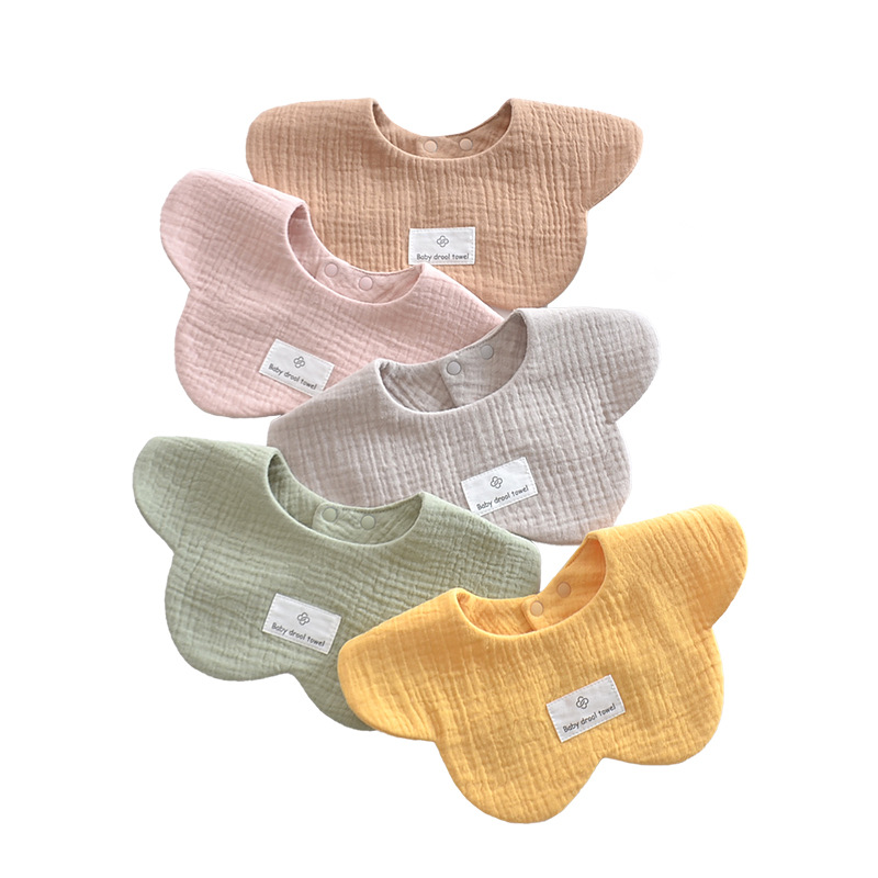 Rouyun Baby Bib Pure Cotton Newborn Anti-Vomiting Pure Color Pad Baby Bib Rice Pocket Super Soft Saliva Towel