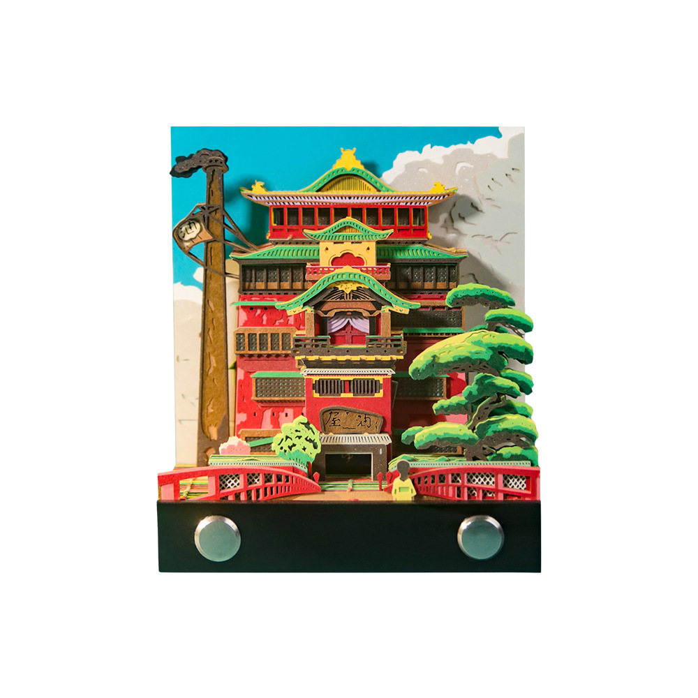Qianhe Qianhe Oil House 3D Stereo Notes Animation Surrounding Building Model Ornaments Soup House Tearable Paper Carved Notes