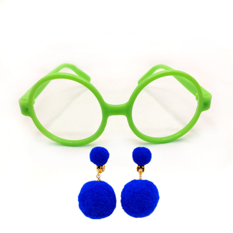 Очки без линз для девочек Magic House mirabei с синими шариками в ушах
