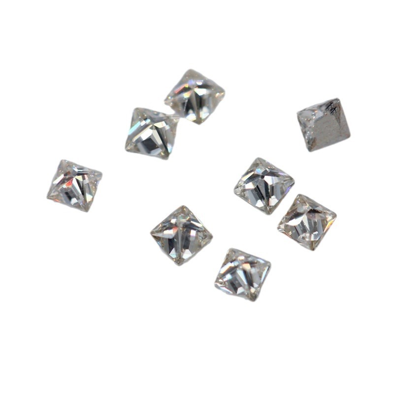 Nail art zircon mini diamond rose cut plated bottom Super Flash flat square water drop horse eye heart shaped diamond nail accessories
