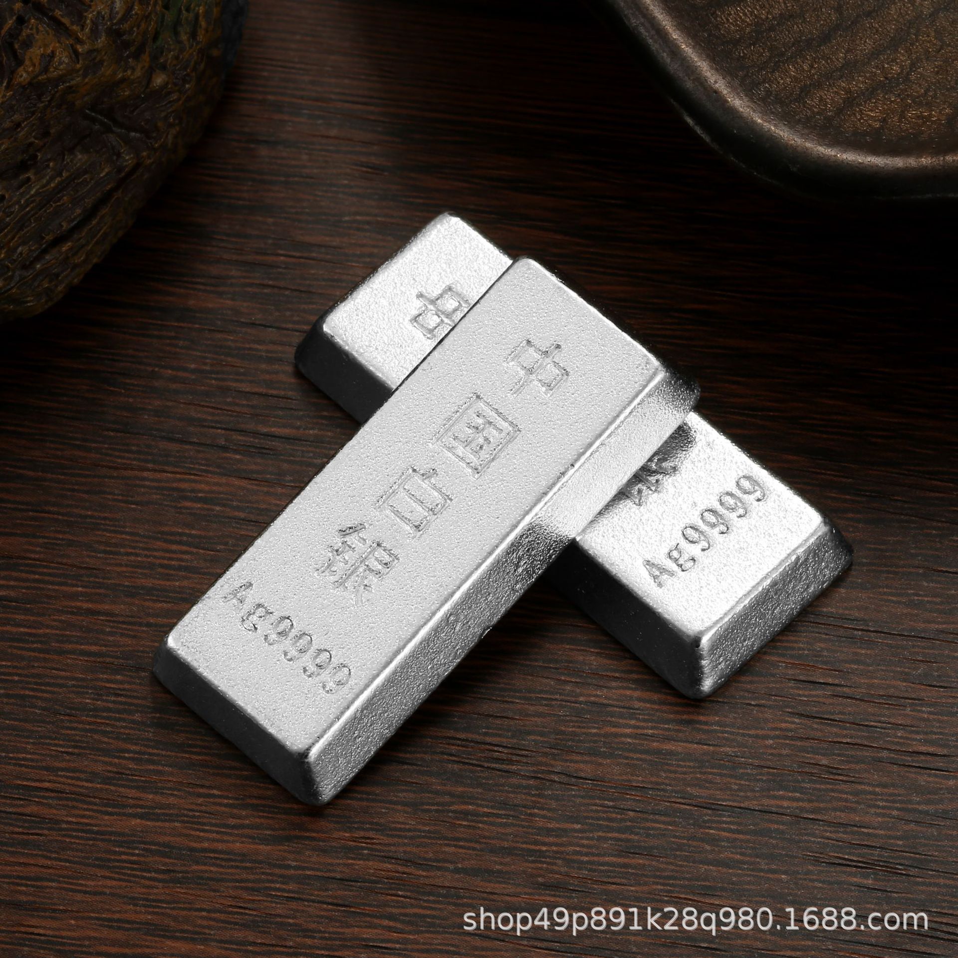 China silver silver bar silver pure silver ingot color collection investment silver bar plating high purity silver simulation silver bar model props