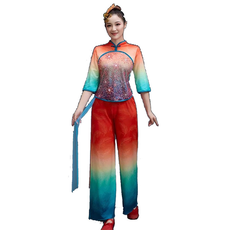 Square Dance Costume New suit Classical Performance Performance Stage Costume Ethnic Fan Dance Opening Performance Costume