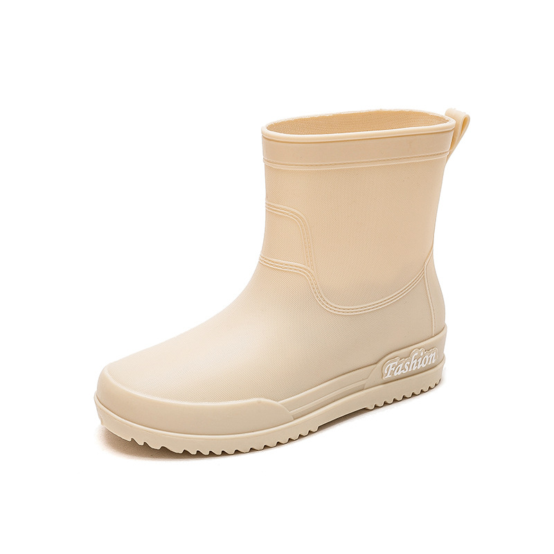 Women's Rain Boots Mid-barrel Couple's All-match Trendy Women's Rain Boots Non-slip Wear-resistant Fashion Warm-keeping Men's Outer-wear Water Boots overshoes