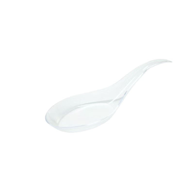 Disposable Plastic Water Drop Spoon Asian Spoon Sauce Dessert Mini Hard Plastic Thickened Ps Transparent Benzene Foreign Trade Cross-Border Hot Item
