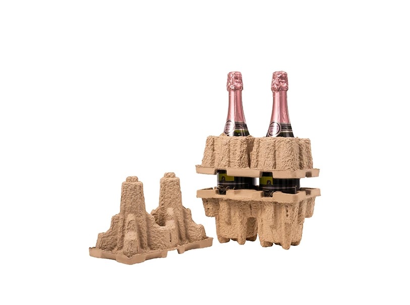 Нейтральный держатель для бутылок красного вина, на одну, две и три бутылки, экспортируемый лоток из целлюлозы
