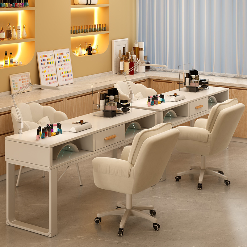 Маникюрный стол, специальный стол и стулья, комплект с шкафом для хранения, маникюрный консоль в японском стиле, светлюксовый двойной маникюрный стол