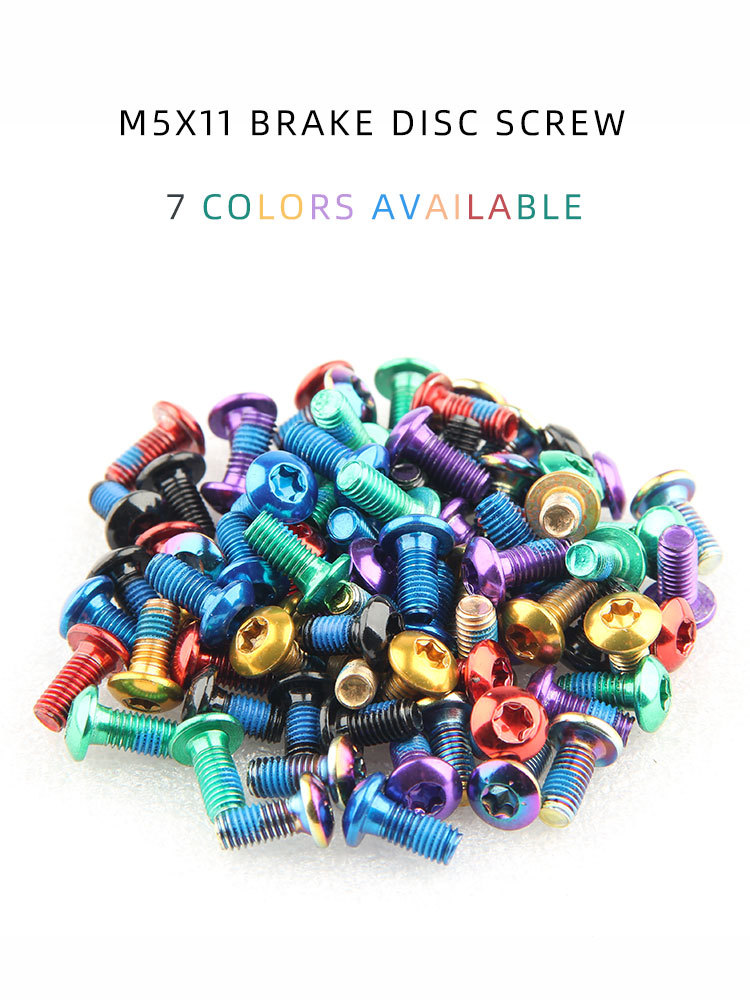 Nfox Mountain Bike Disc T25 Screw Colorful Disc Alloy Steel Disc Brake Pad Plum Blossom Screw M5X11