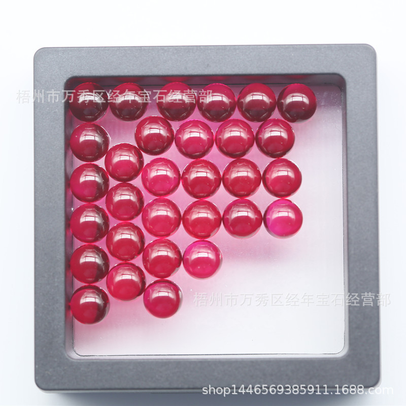 5 # Red Corundum Round Beads 2Mm-12Mm Corundum Artificial Gemstone Loose Stone Factory Wholesale Hardness 9.0 for Crafts