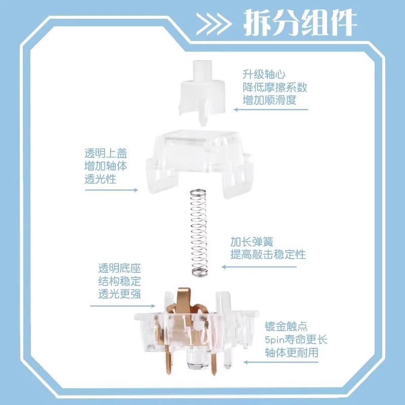 LEOBOG ice spirit shaft advance paragraph factory run light pressure HP transparent shaft customized hot plug accessories