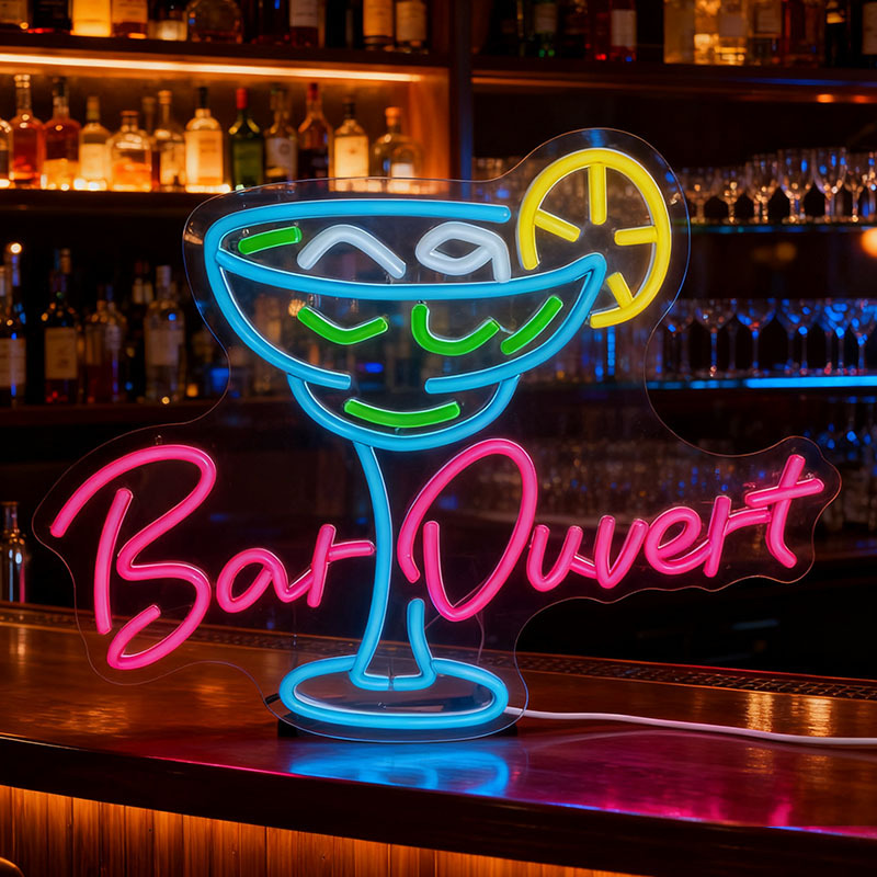 Неоновая вывеска "Бар" в форме коктейля для вечеринки, домашнего декора, светодиодная неоновая табличка