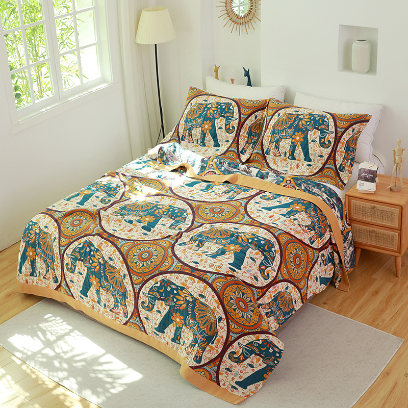 Summer five-layer gauze towel quilt foreign trade 2025 new office nap blanket cotton air conditioning towel blanket wholesale