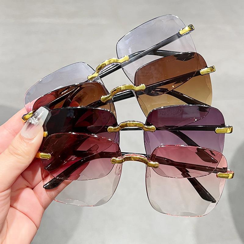 женские солнцезащитные очки большого размера без рамки, модные очки 2022 года, оптовая продажа