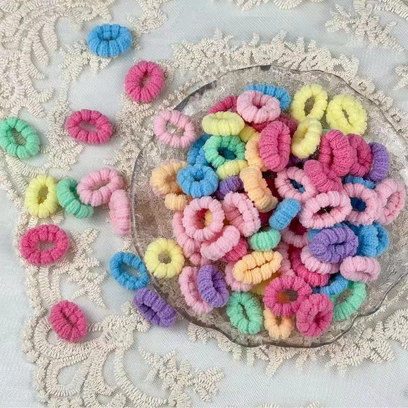 [Cross-Border Hot Sale] Colorful Small Rubber Band Girls Candy Color Hair Rope Seamless Kidsren's Hair Rope Hair Tie Wholesale
