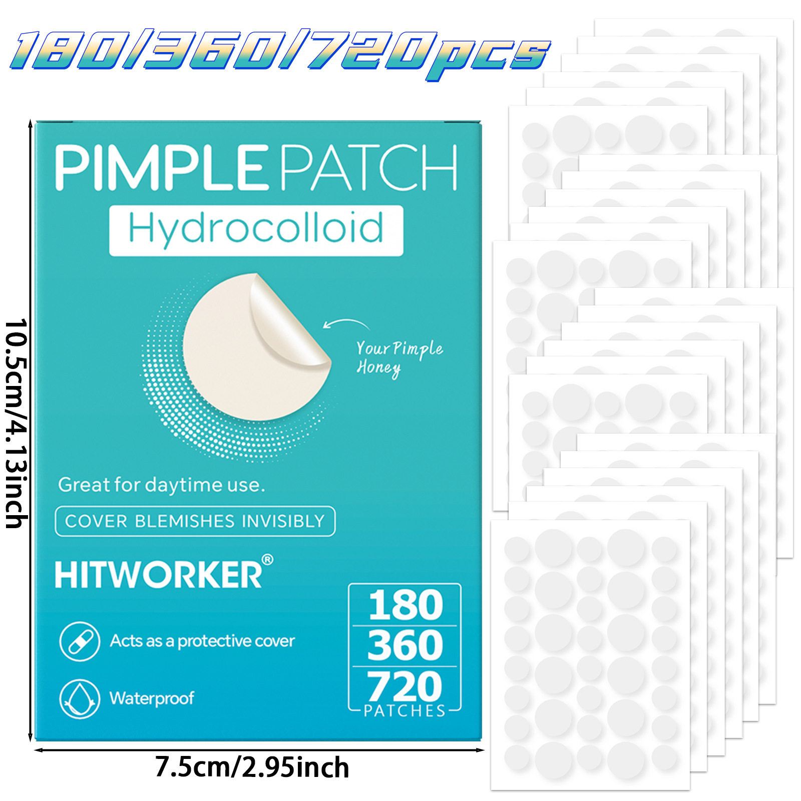 Cross-Border Wholesale 180/360/720Pcs Popular Transparent Acne and Scar Patches, Invisible and Breathable, in Stock
