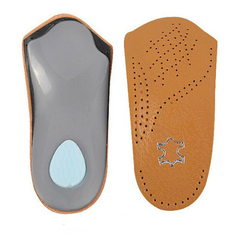 Исправленная полустелька с семиточечным подкладом из коровьей кожи, поддержка свода стопы, для плоскостопия, коррекционная кожаная стелька
