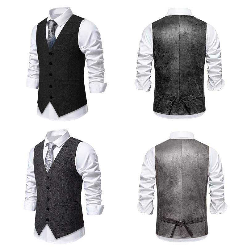 Новый кросс-бордовый европейский код 2025, экспортная модная ретро жилетка для мужчин, трендовая жилетка для мужчин