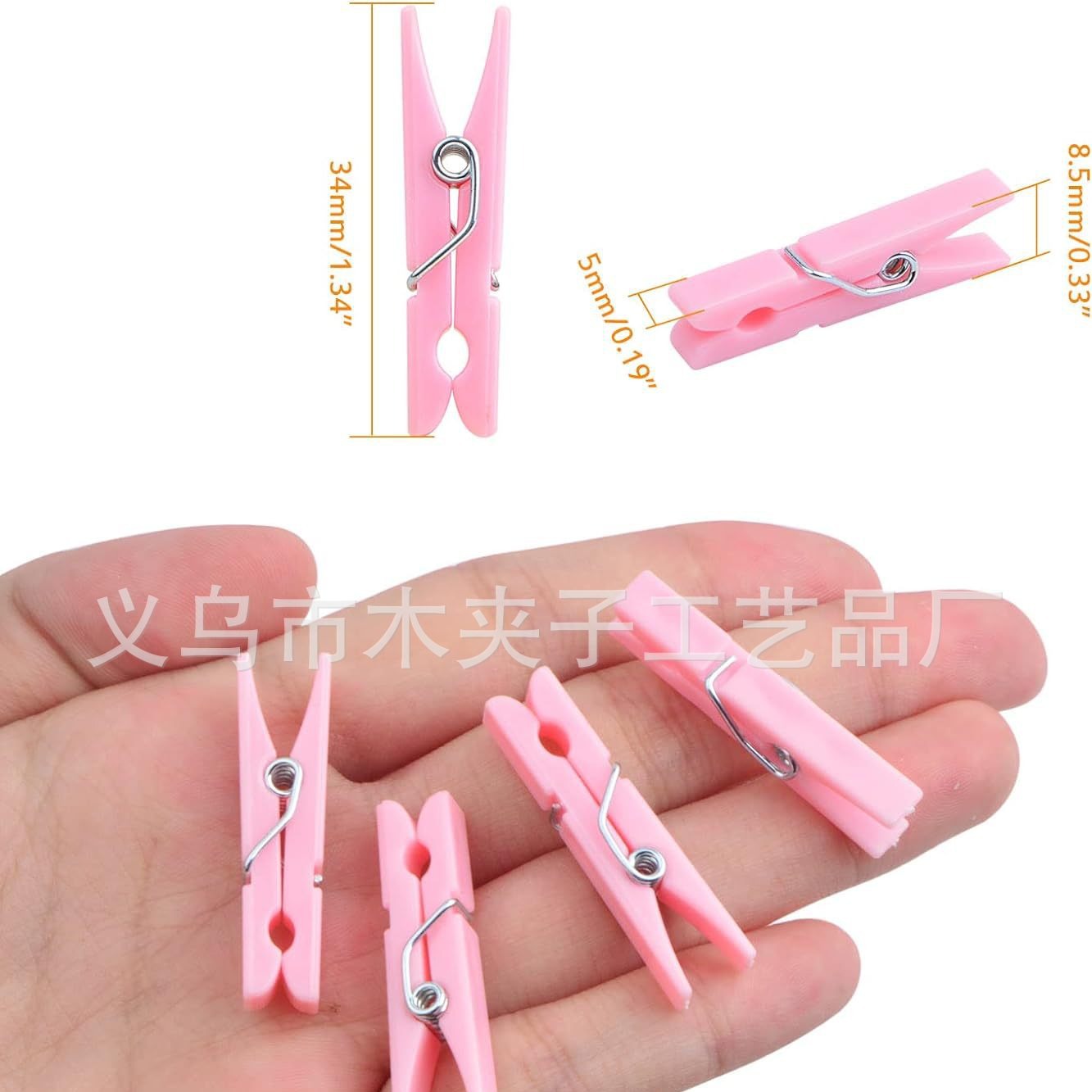 Factory direct pink plastic mini clip transparent small clip diy decorative photo clip pink plastic small clip