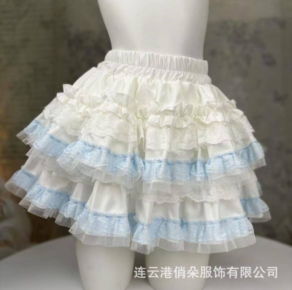 Qiao Duo Pure Desire Sweet Puffy Cake Skirt Small High Waist Slimming Lace Ballet Loose Waist Half Skirt