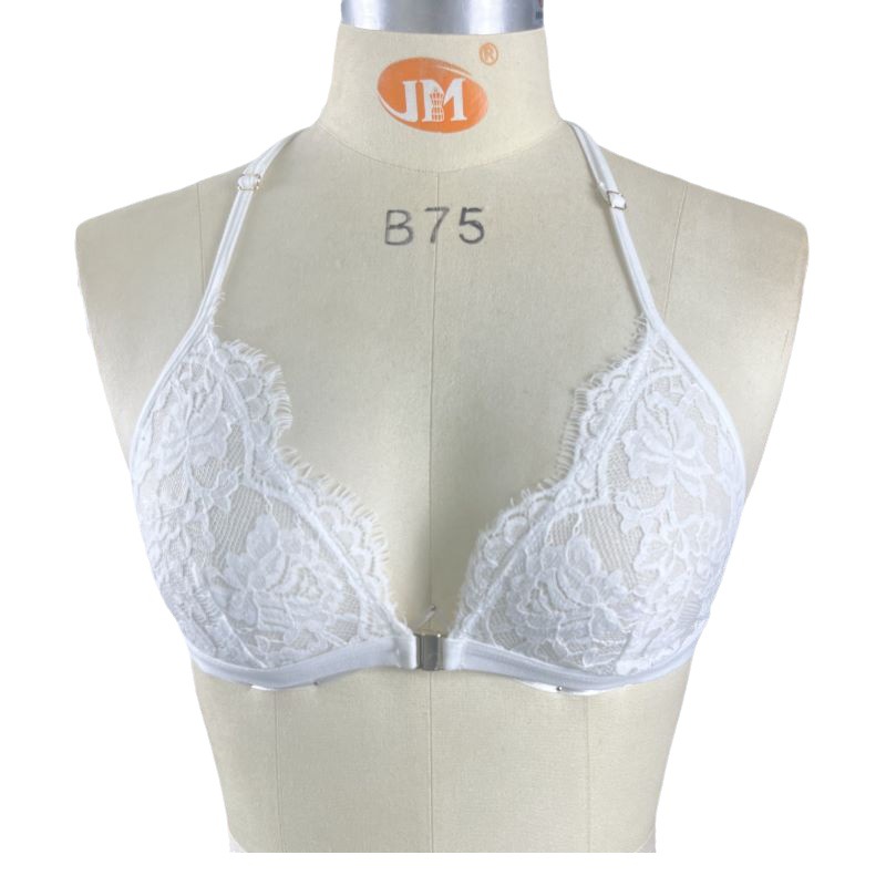 French underwear European and American ultra-thin lace breathable triangle BRA suit big chest small BRA