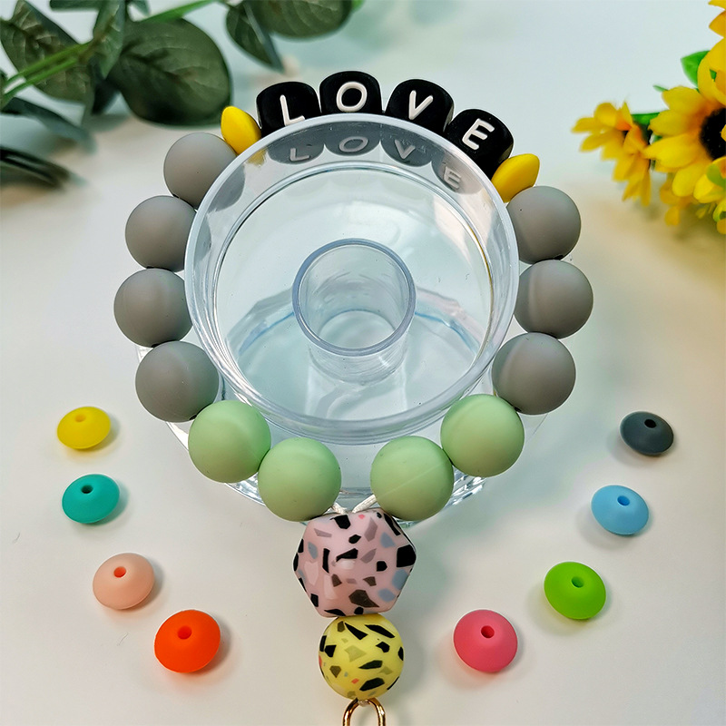 Silicone Beads DIY Handmade Pacifier Chain Accessories Beads Bulk Silicone Beads Colorfulful Baby Teether Wholesale 12mm