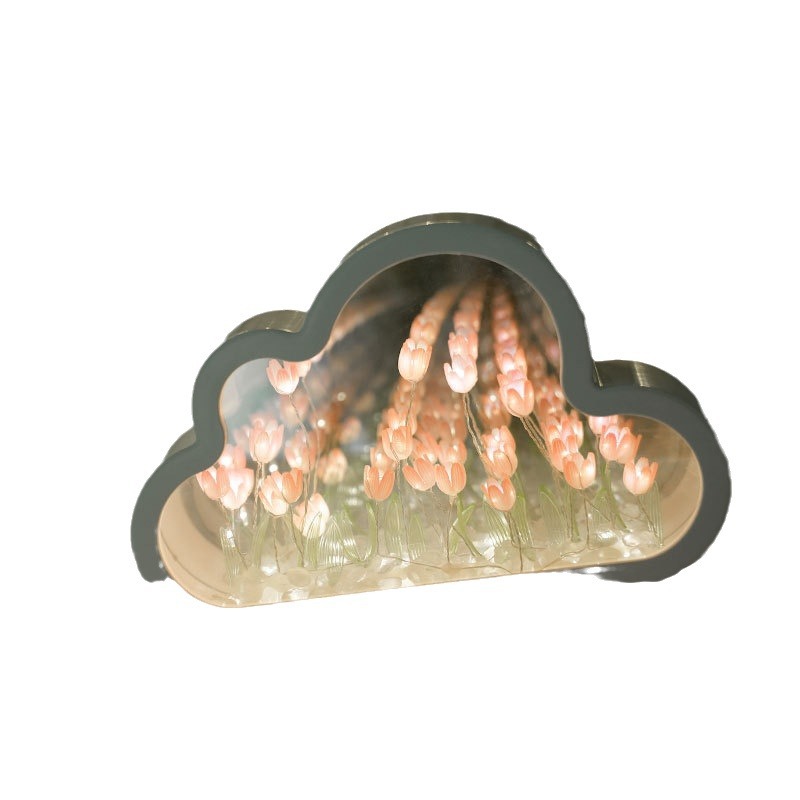 Tulip Cloud Mirror Night Light Christmas Holiday Girlfriend Best Friend Atmosphere Handmade Ornament Handcrafted Christmas Gift