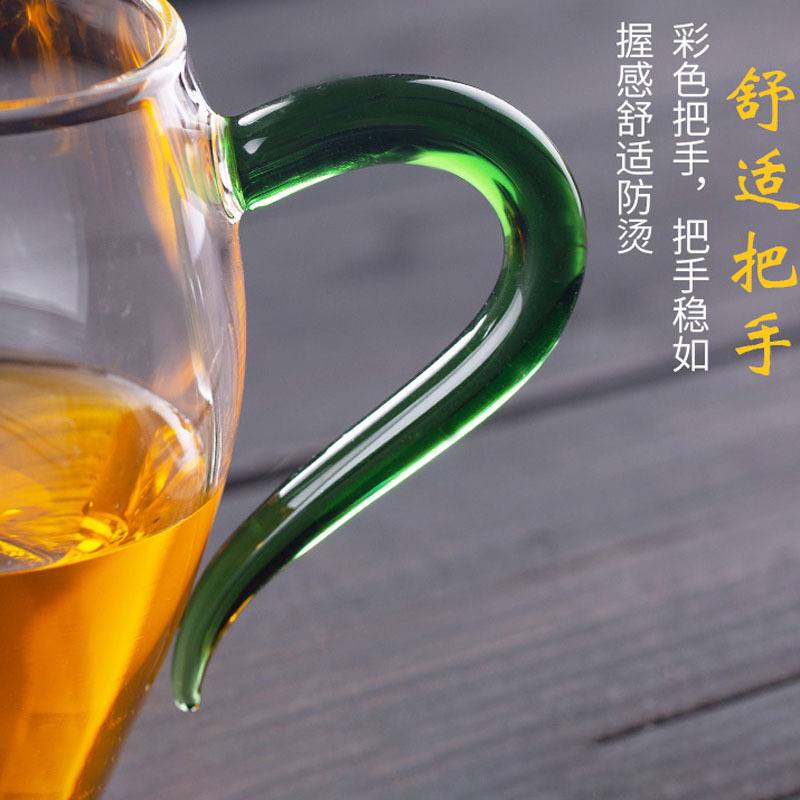 Color handle fair Cup borosilicate transparent glass Penguin male Cup office kung fu tea set tea dispenser average Cup