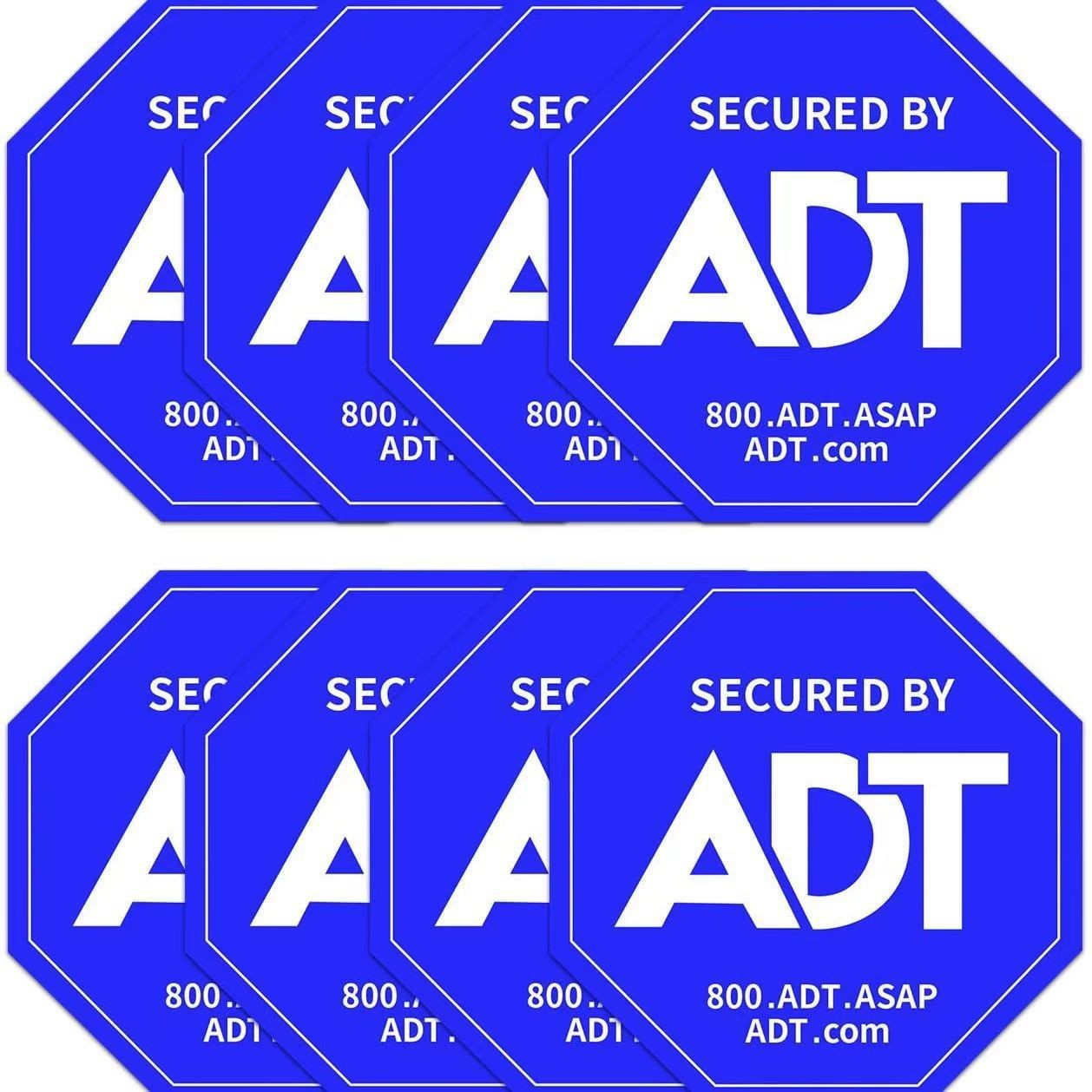 2025 cross-border decorative ADT safety sign super clear printing material warning sign sticker window waterproof