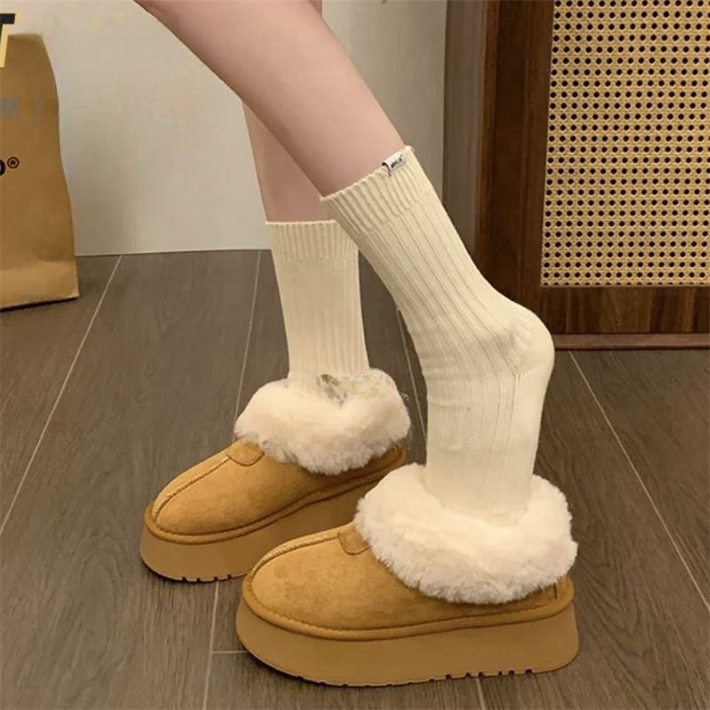 Чжао Луси утолщенные зимние ботинки с высоким каблуком женские короткие ботинки с мехом однослойные хлопковые ботинки для зимы