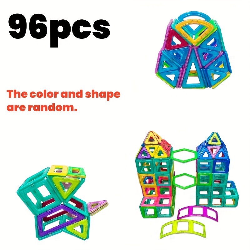 2026 New Cross-Border Dropshipping 48/96 Magnetic Tiles 48/96 Magnetic Tiles 3D Diamond Magnet