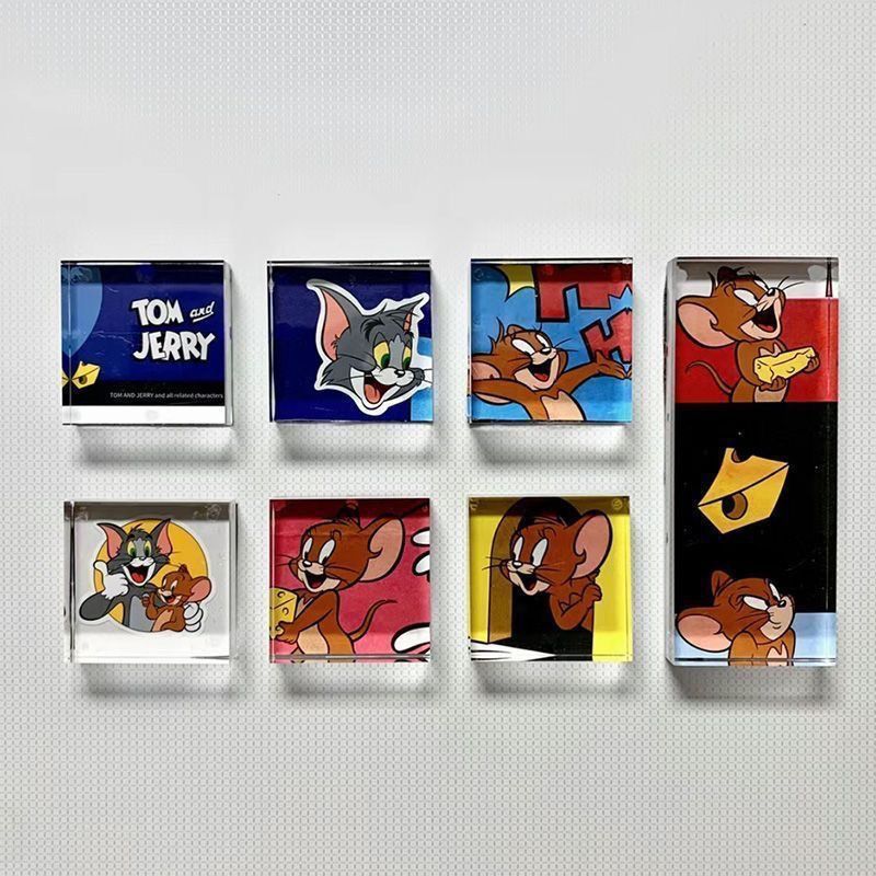 Homemade handmade magnetic refrigerator square transparent square brick square with magnetic acrylic round material bag