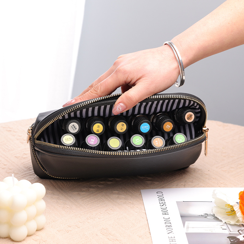 56 grid essential oil storage bag portable travel 15ML shockproof small ball bottle carry layered dote bag