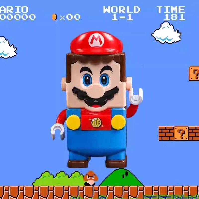 Mario Children's Building Block Toys 64 Question Mark Box Cartoon Minifigure Wholesale Luigi Cross-Border