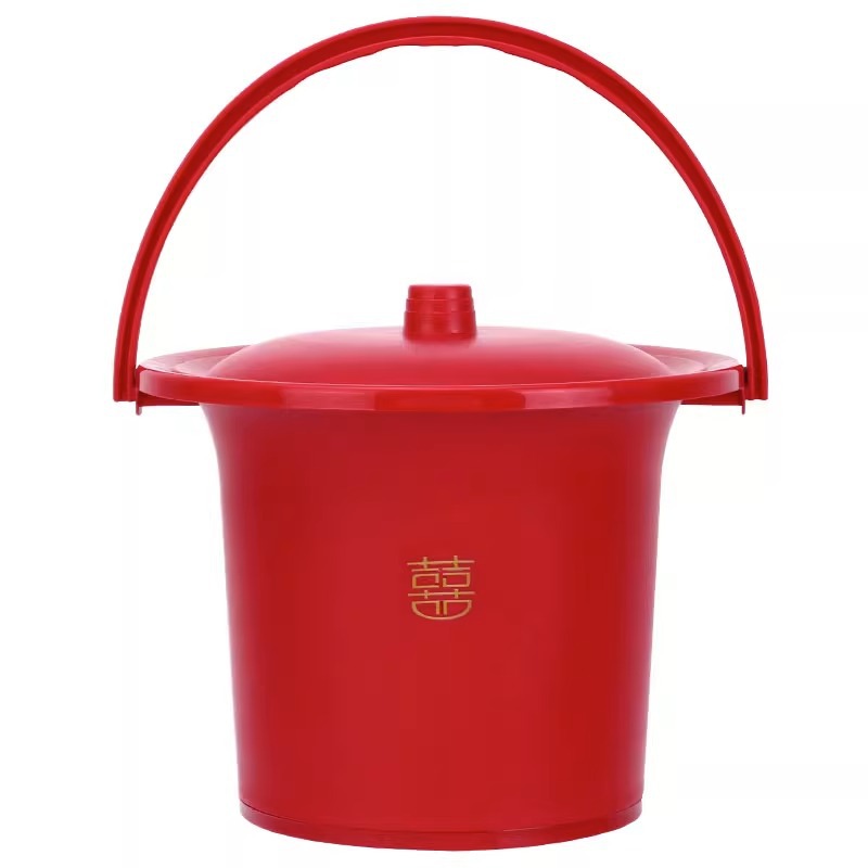 Wedding supplies children's bucket female bride Dowry wedding decoration wedding bucket red wedding toilet