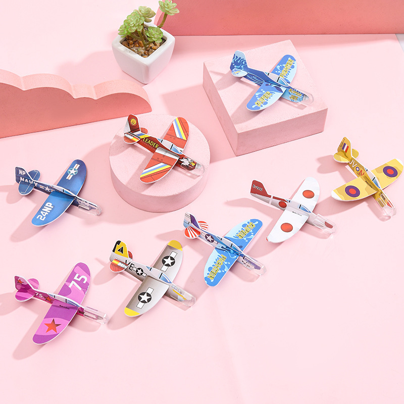 Cartoon mini foam small plane DIY puzzle children's educational toys kindergarten gift aviation model wholesale