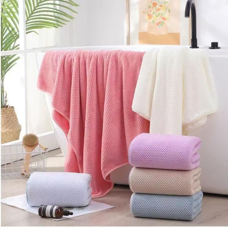 Coral Fleece Pineapple Bath Towel Soft Absorbent Beach Towel Extra Large Thick Adult Bath Towel Head Wipe Bath Towel