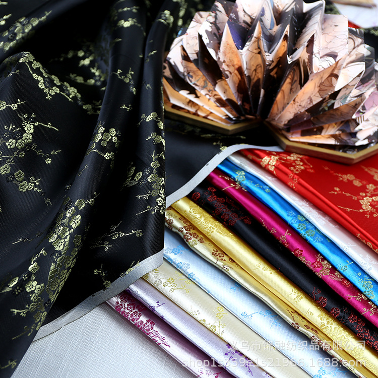 Ткань с узором сливы, древний костюм, костюм для сценических выступлений династии Хань, китайский стиль, декоративный жаккард, шелк и сатин, оптовая продажа