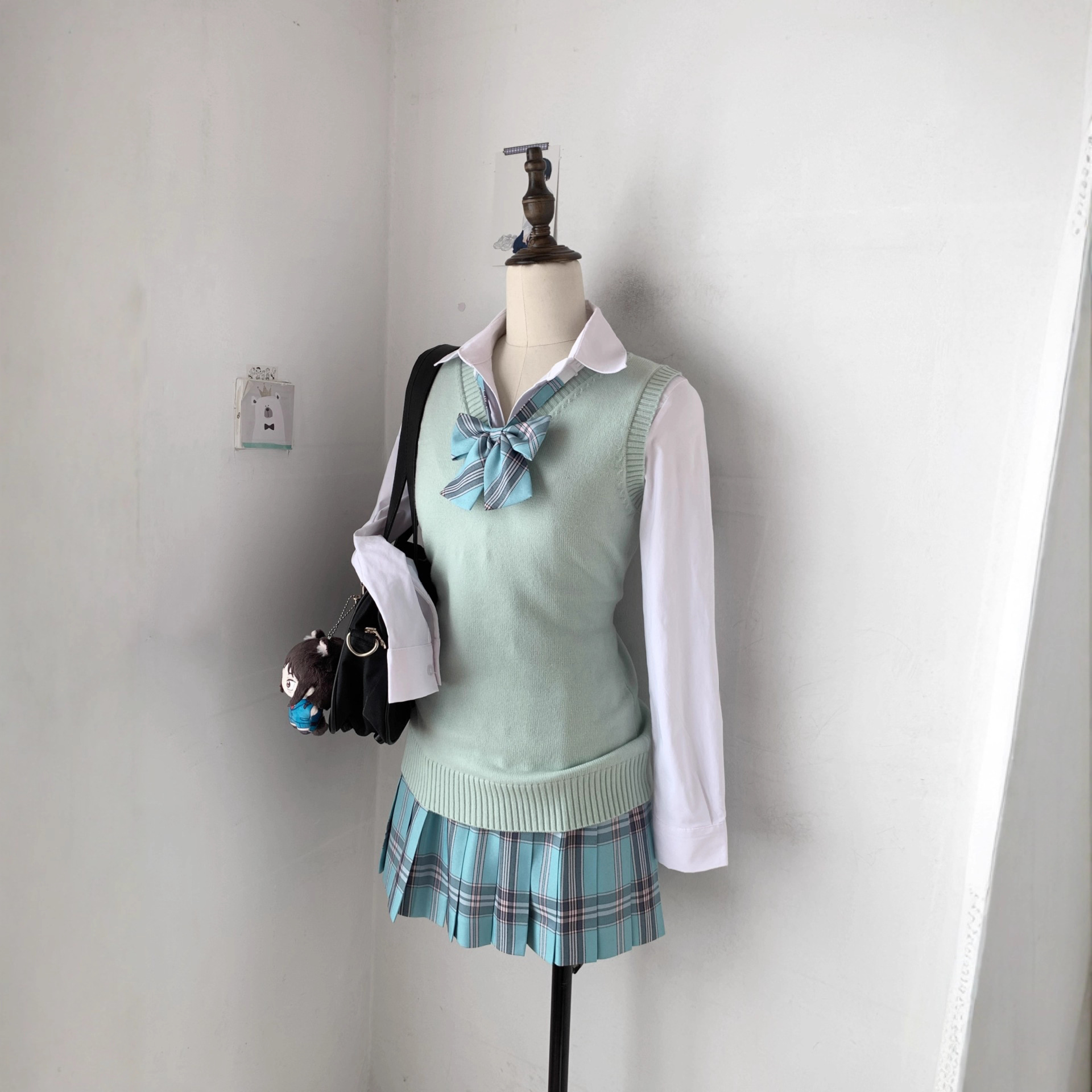 Original Jk Waist-Cinching Vest Sweater Japanese Uniform College Style Solid Color Versatile Knitwear Autumn Winter