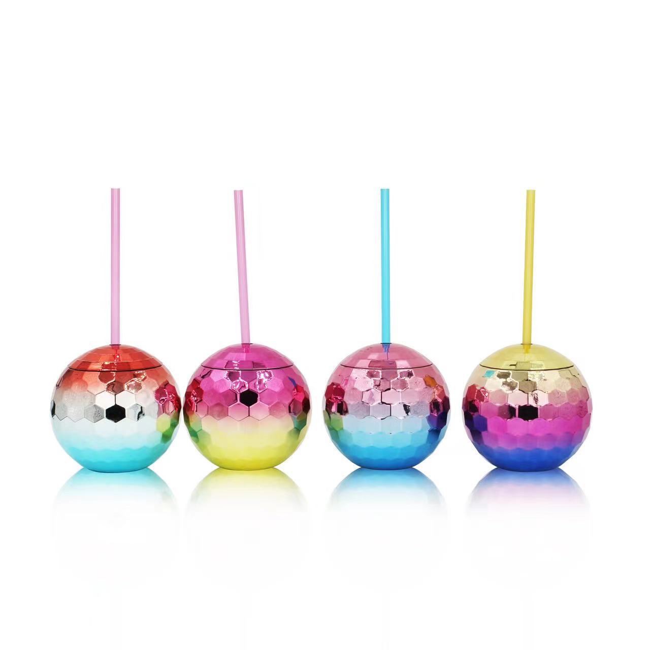Amazon's Best-Selling Party Ball Cup Glitter Ball Cup Discobaii Creative Simple Spherical Ball Straw Cup