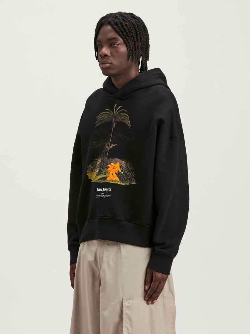 Palm Angels Palm Angel Tropical Palm Tree Print Hooded Sweatshirt Trendy European and American Loose Hoodie Autumn