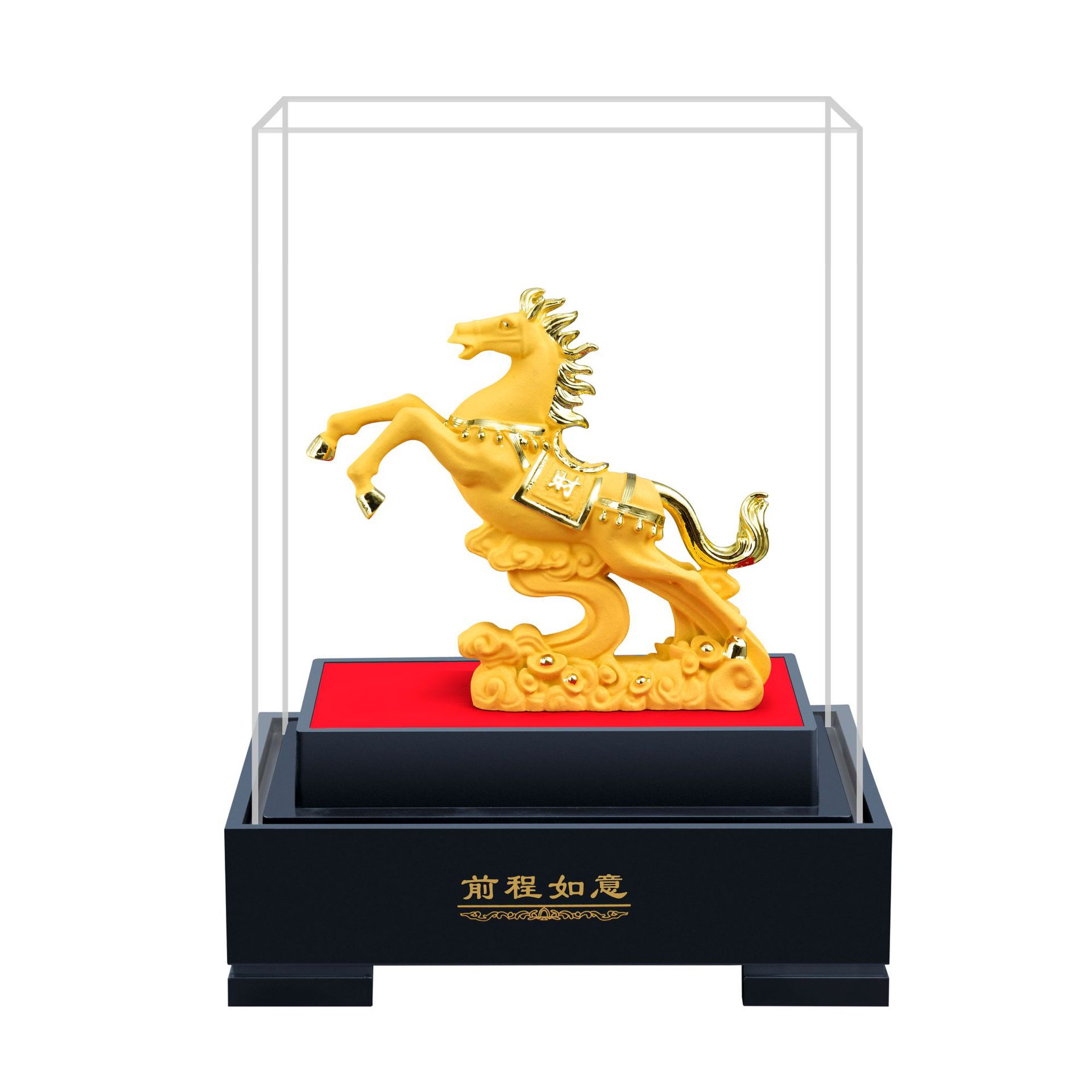 Velvet Sand Gold Year of the Horse Ornament, Small Size, Good Luck and Success, Long Journey Ahead, Insurance Company 4S Store Event Gift Decoration