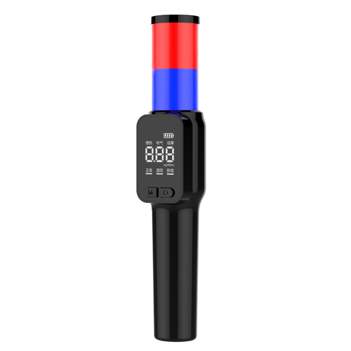 Mini red and blue bar alcohol tester Chinese and English voice board wine detector blowing type non-contact drunk driving tester