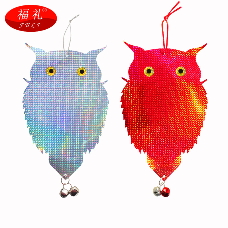 Cross-border wholesale laser double-sided reflective Bird Scare reflective Owl hanging Bird repelling Owl