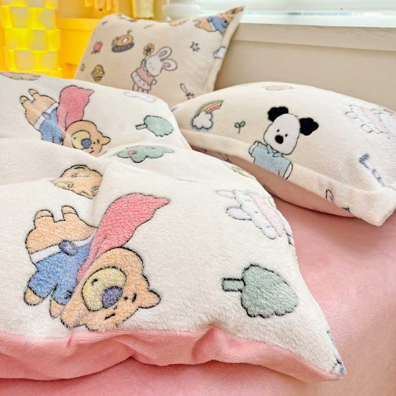 Nantong Home Textile Bedding 2025 New Thickened Snowflake Velvet Set Series - Scene Two Group Purchase Wholesale