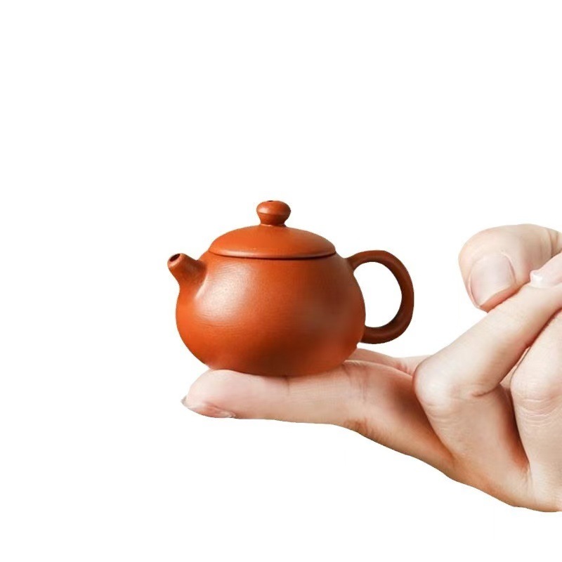 Mini Purple Clay Teapot Small Ornament Dry Ice Smoke Teapot Milk Tea Cup Lion Dance Kung Fu Tea Set Decoration Wholesale