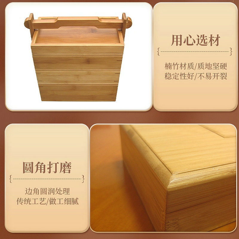 Factory direct supply retro bamboo packaging box red wine tea bamboo box free design postage can be invoiced