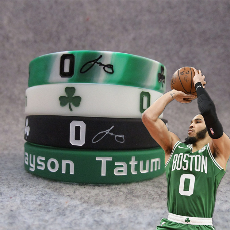 Спортивный браслет с подписью Татума Зеленой Армии Celtics № 0 светящийся силиконовый